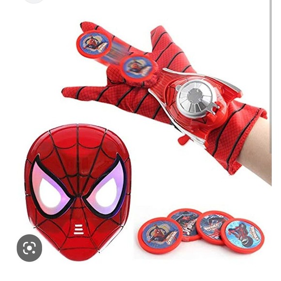 Spider-Man Light Up Mask & Gloves Blaster Set Halloween/Dress Up Shooter Marvel - Picture 6 of 7